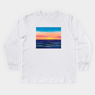 Blue ocean waves Kids Long Sleeve T-Shirt